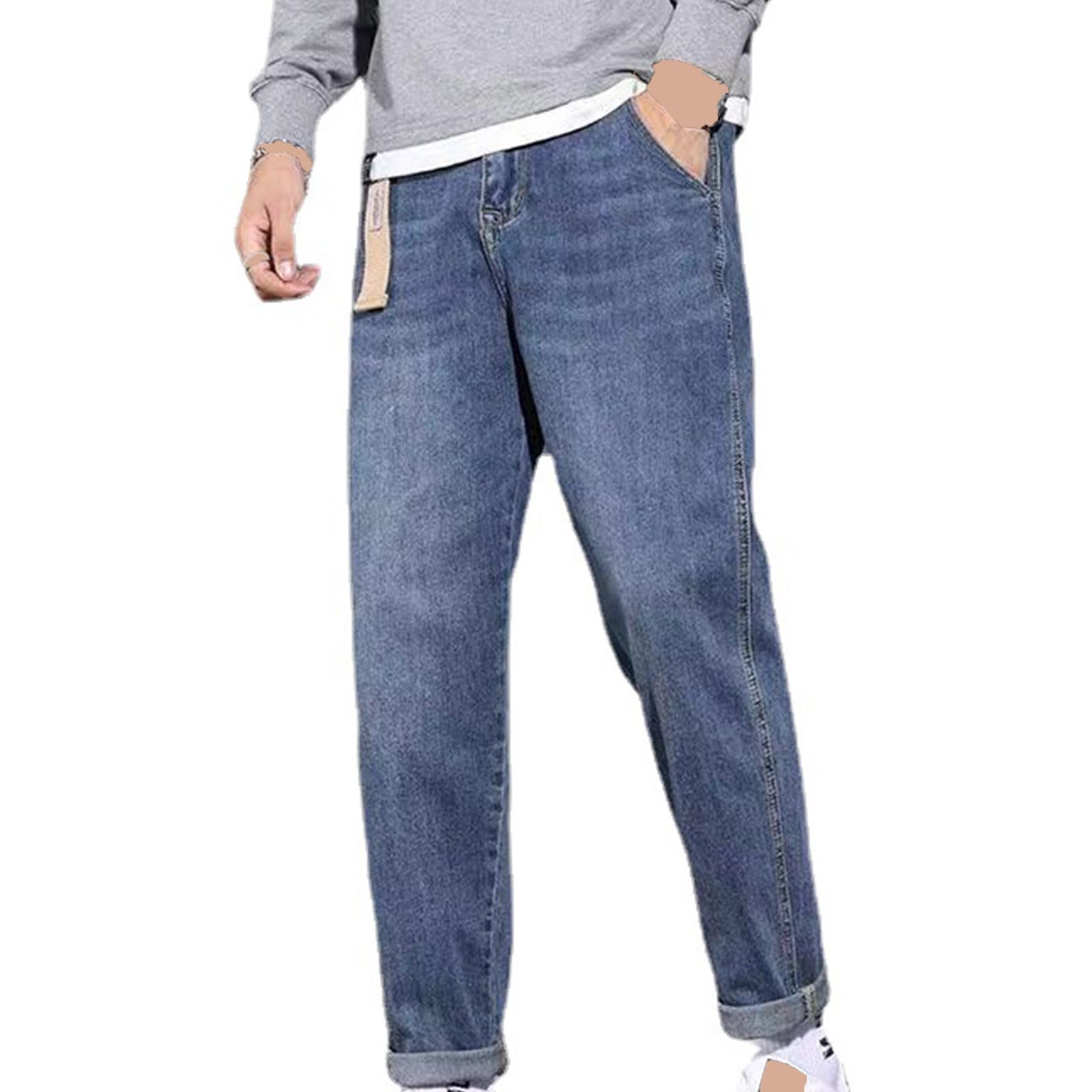 Bidobibo Slim Fit Jeans for Men Stretch Skinny Ripped Jeans Men Fashion Straight Leg Comfort Flex Waist Jeans