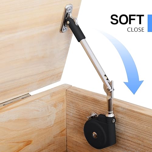 Miniatura 2 de Douper Tapa abierta de 105 grados con cierre suave, soporte de tapa para caja de juguetes y puertas con solapa de apertura superior (paquete de 1)