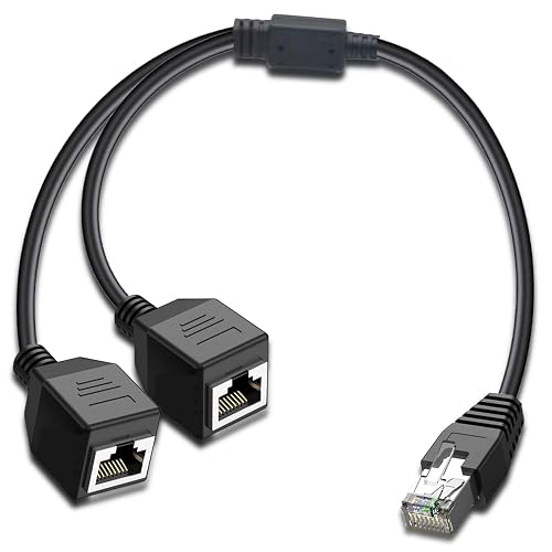ukiism Ethernet Splitter 1 to 2 RJ45 Internet LAN Network Splitter Adapter