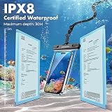UNBREAKcable Wodoszczelne etui na telefon komórkowy – [2 sztuki] 7,0 cala IPX8 podwodne etui na telefon komórkowy, akcesoria do pływania, do iPhone 13/12/11/XS Pro Max Mini, Samsung i wielu innych,