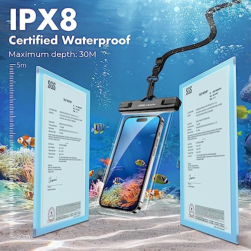 UNBREAKcable Waterproof Phone Pouch-2 Pack IPX8 Waterproof Phone Case for iPhone 16 15 14 13 12 11 Pro Max & Samsung S25 S24 S23-Dry Bag & Travel Essentials for Beach, Pool, Kayak & Cruise-7" by UNBREAKcable - Used condition - Image 2