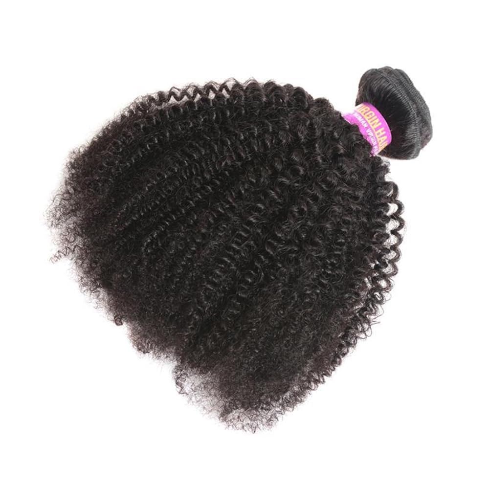 Afro Kinky Curly Bundles pasma prawdziwych włosów, 4B, 4C, nieprzetworzone, ze włosy dla kobiet, naturalny czarny kolor (45 cm)