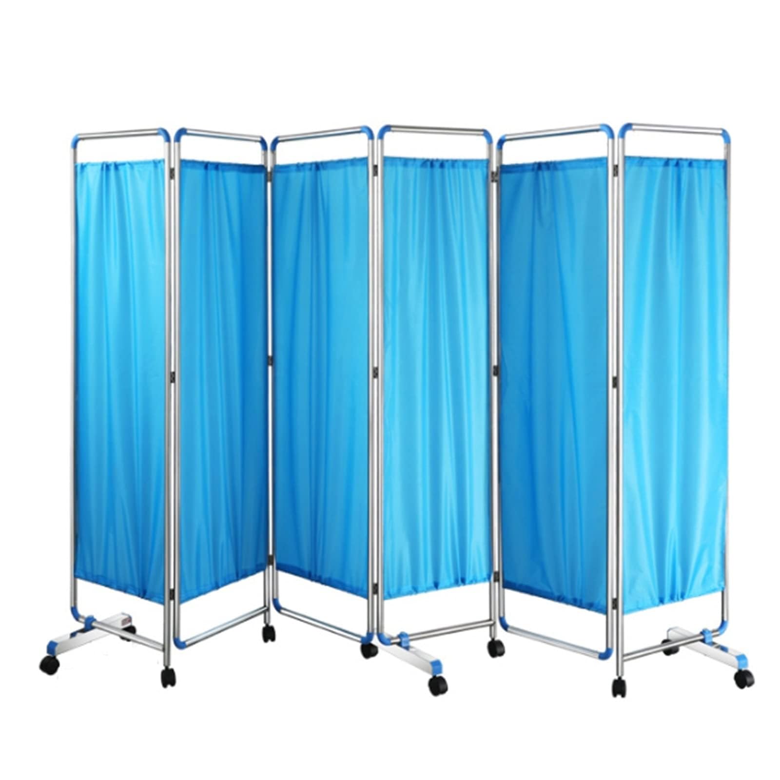 6 Panel Rolling Medical Privacy Screen On Wheels, 6ft Tall Foldable Room Divider Clinic/Patient/Exam Room Temporary Fence