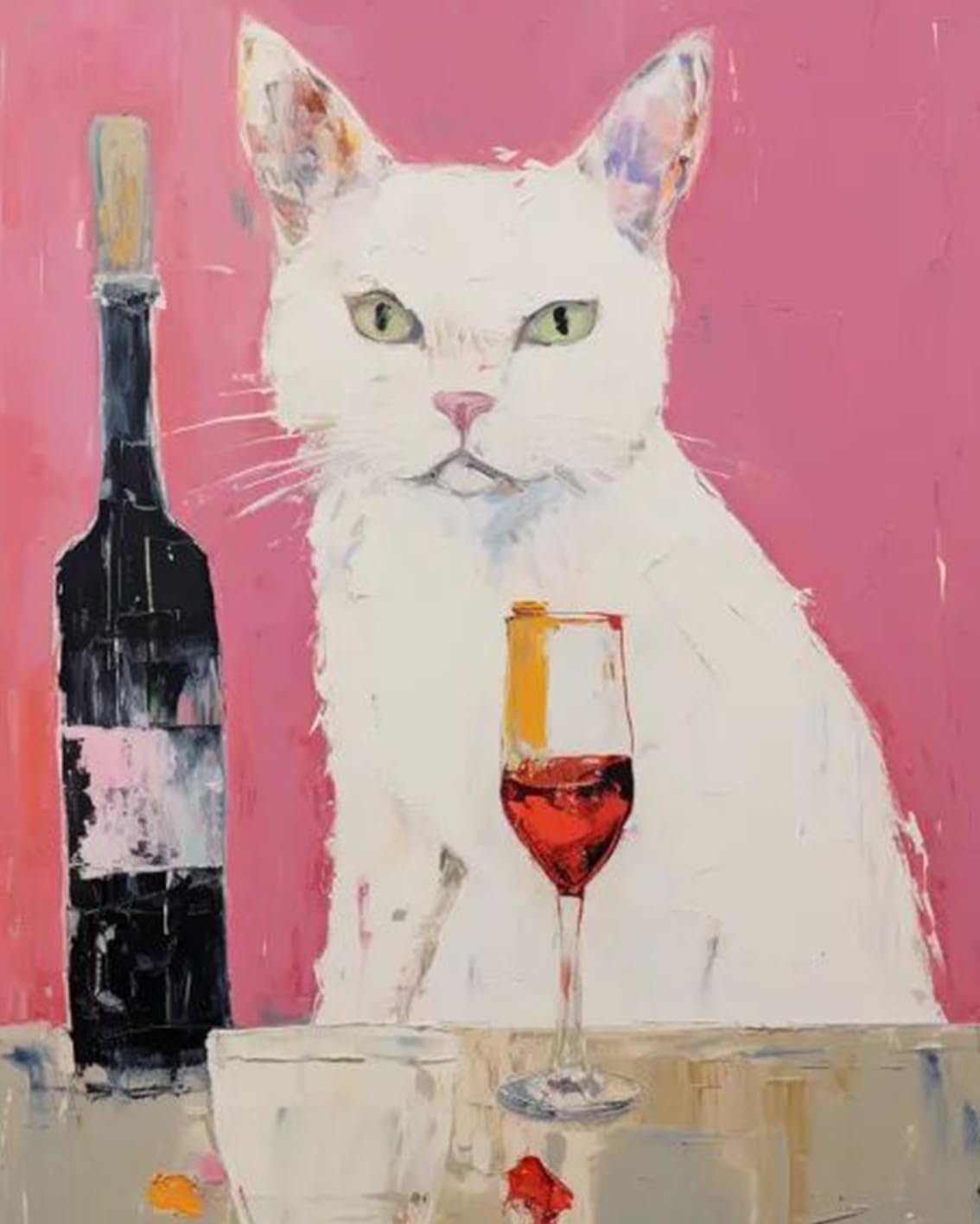 Kit de pintura por números de gato divertido como regalo original de cumpleaños