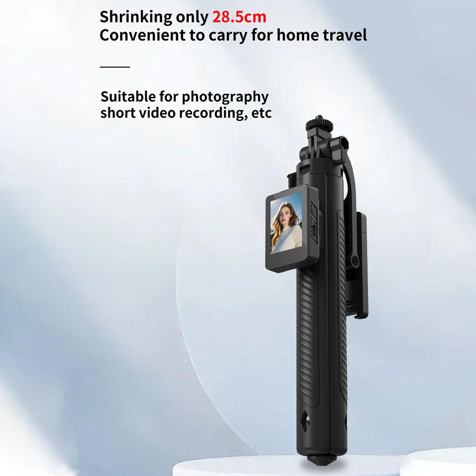 Jectse Trípode Automático, Trípode Extensible para Teléfono con Apertura Automática y Pantalla para Selfies WiFi de 2 Pulgadas, Giratorio Vertical y Horizontal de 360° para