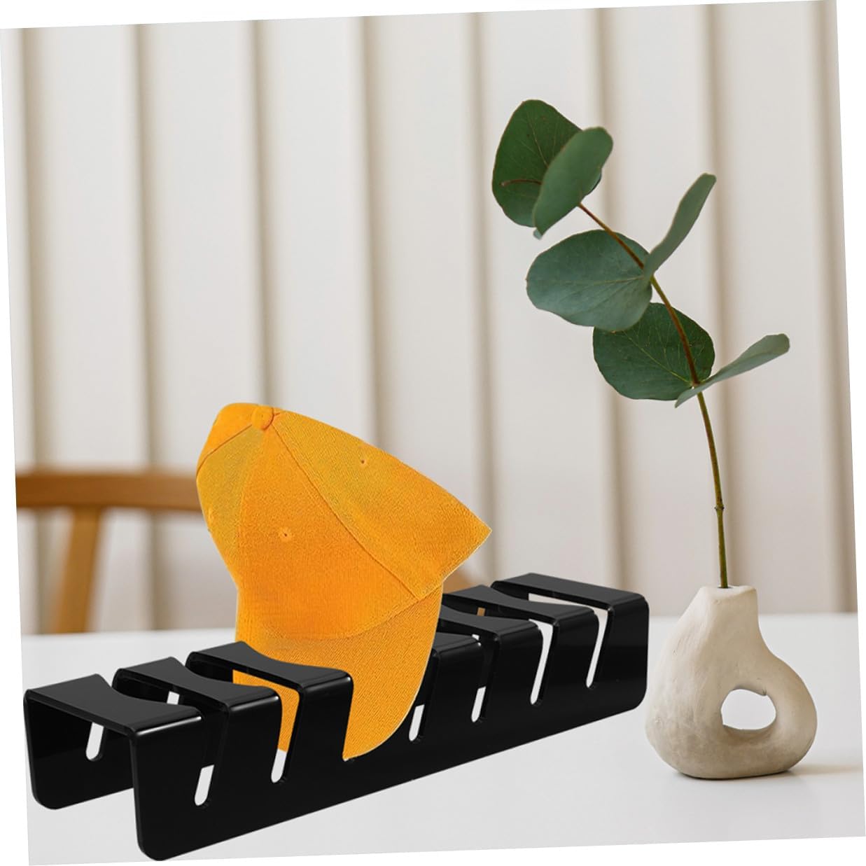 Lurrose 2pcs Black Acrylic Hat Rack Baseball Caps Wall-mounted Hat Display Holder Organizer for Closet and Bedroom Storage