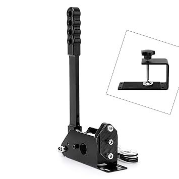 64 Bit USB Handbrake with Clamp PC Handbrake for Sim Racing Games G25 G27 G29 T500 FANATECOSW Dirt Rally PC Windows (Black with Clamp)