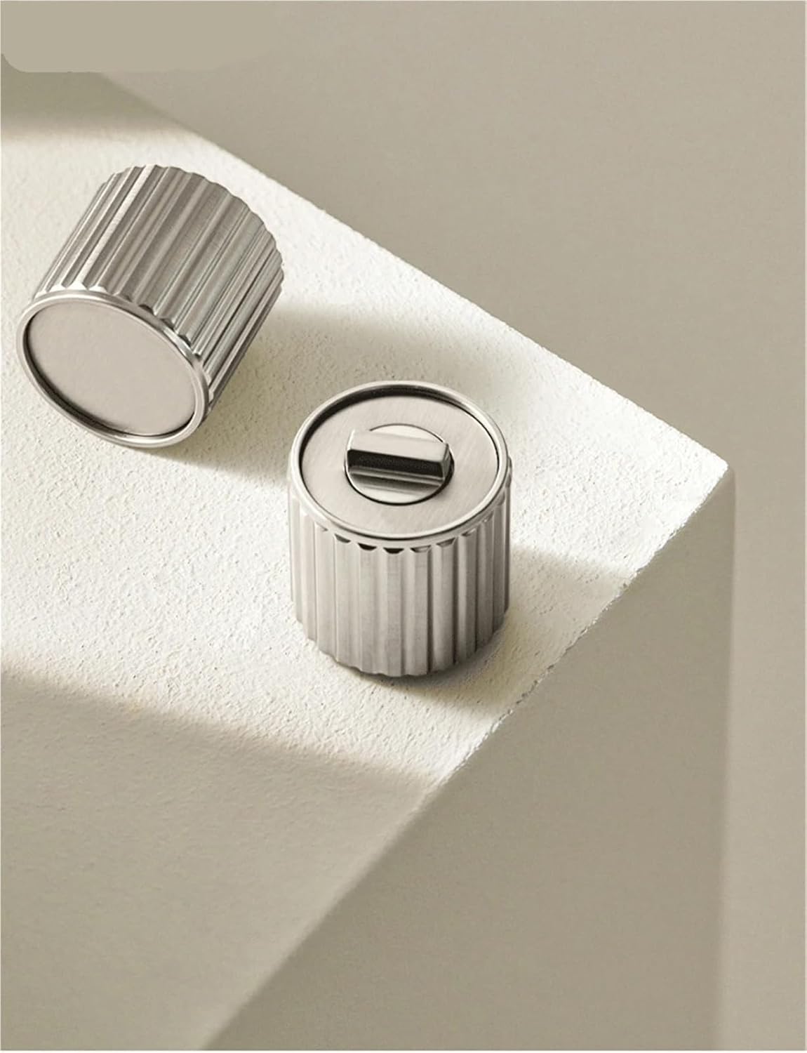 Bedroom Door Lock Hidden Key Emergency Door Open Inner Door Lock Wooden Door Handle Rotate Door Handle 1Pcs(Silver)