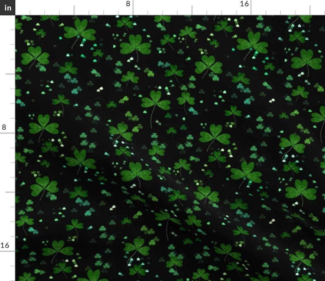 Spoonflower Fabric - Shamrock Galaxy Shamrocks Irish Nursery Ireland Patricks Day Emerald Printed on Petal Signature Cotton Fabric Fat Quarter - Sewing Quilting Apparel Crafts Decor