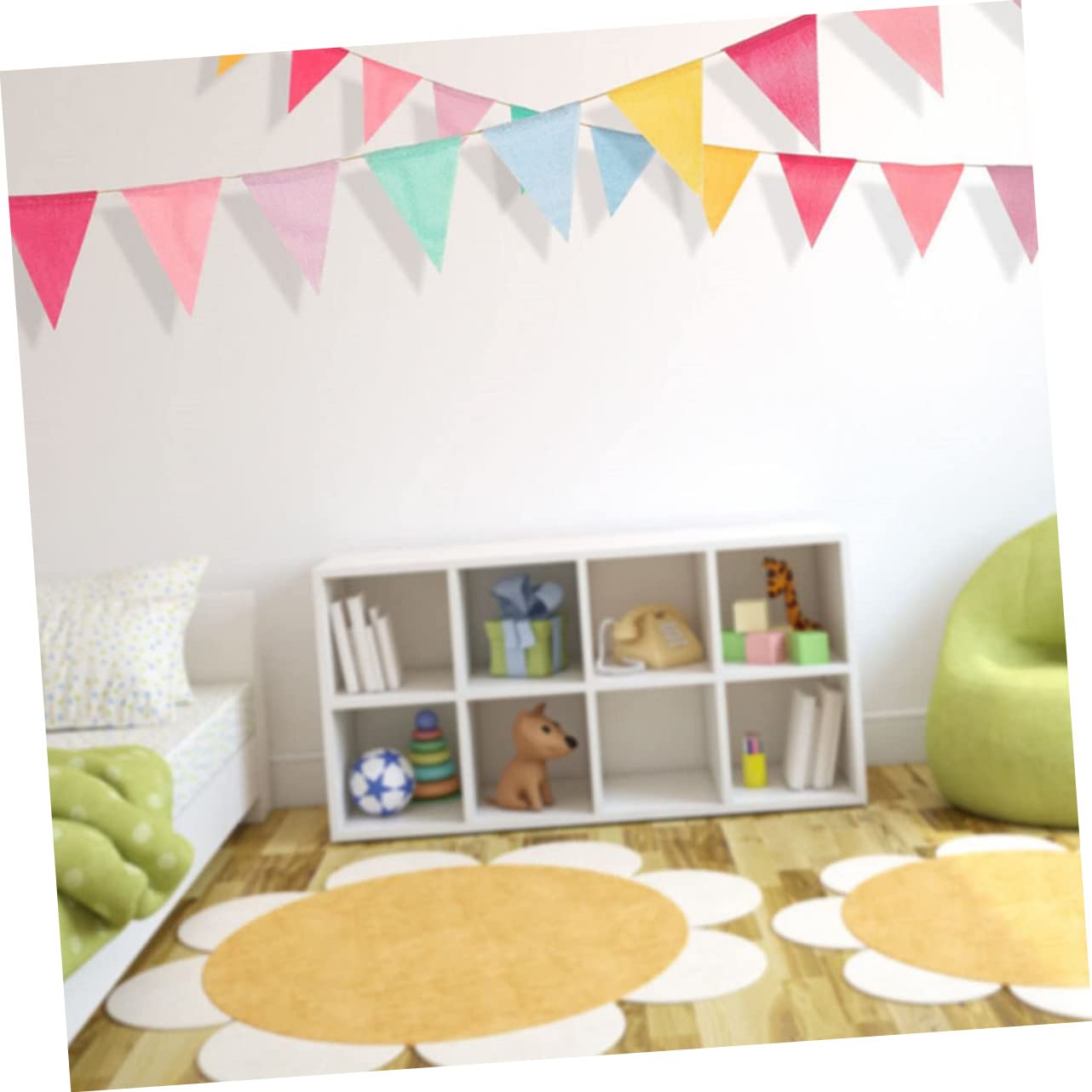 3 Set Decorazioni Triangolari Bandierine Blu Per Feste Tessuti Per Festival Bandierine Triangolari In Lino Per Celebrazioni Bandierine Colorate In Imitazione 4 pezzi*3