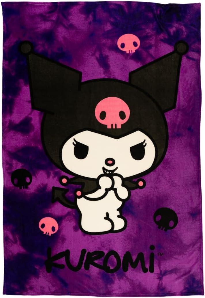 Franco Collectibles Kuromi Bedding Super Soft Cozy Blanket, 62 in x 90 in, (Officially Licensed Product)