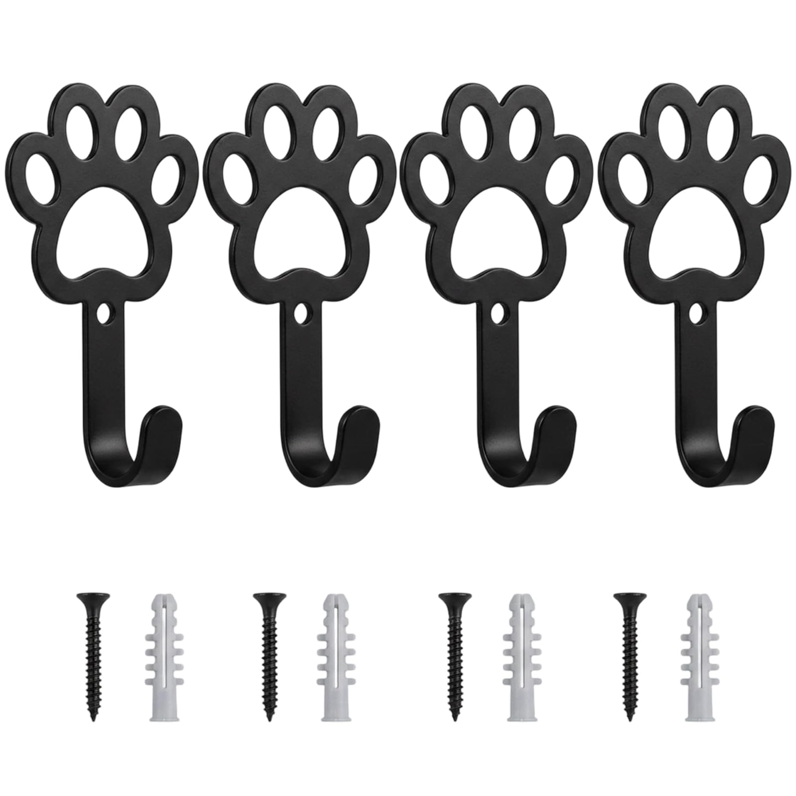 4 PCS Dog Hooks for Wall, Dog Lead Hook, Wall Key Holder, Key Hangers for Wall & Key Hooks for Wall, Heavy-Duty Wall Mounted Hooks, Suitable for Organizing Pet Leashes and Keys in Entryway, Mudroom