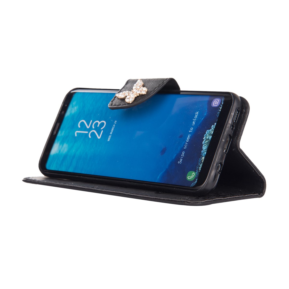 Amazon.co.jp: Galaxy S8 ケース 手帳型 スタンド機能 PUレザー SC-02J