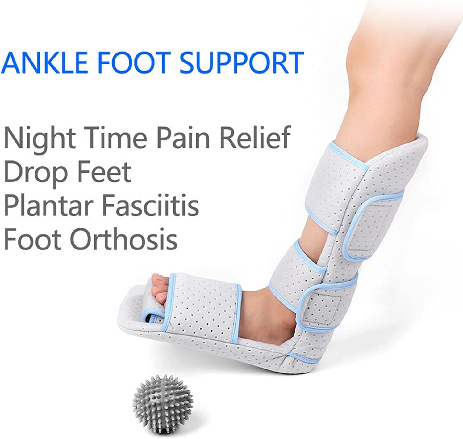 Bota Para Fractura De Tobillo, Fascitis Plantar Férula Nocturna Dolor De Talón Y Pie Para Tratamiento De Fascitis Plantar, Soporte De Pierna Suave, Inmovilizador Ortopédico Para Dormir Bota Elástica.