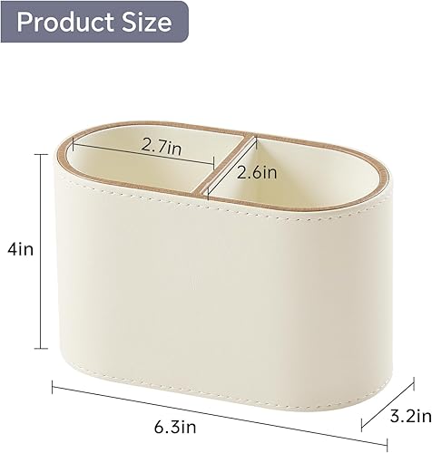 Miniatura 7 de Soporte para bolígrafo de piel sintética para escritorio, pequeño soporte de control remoto, taza de lápices, organizador de escritorio