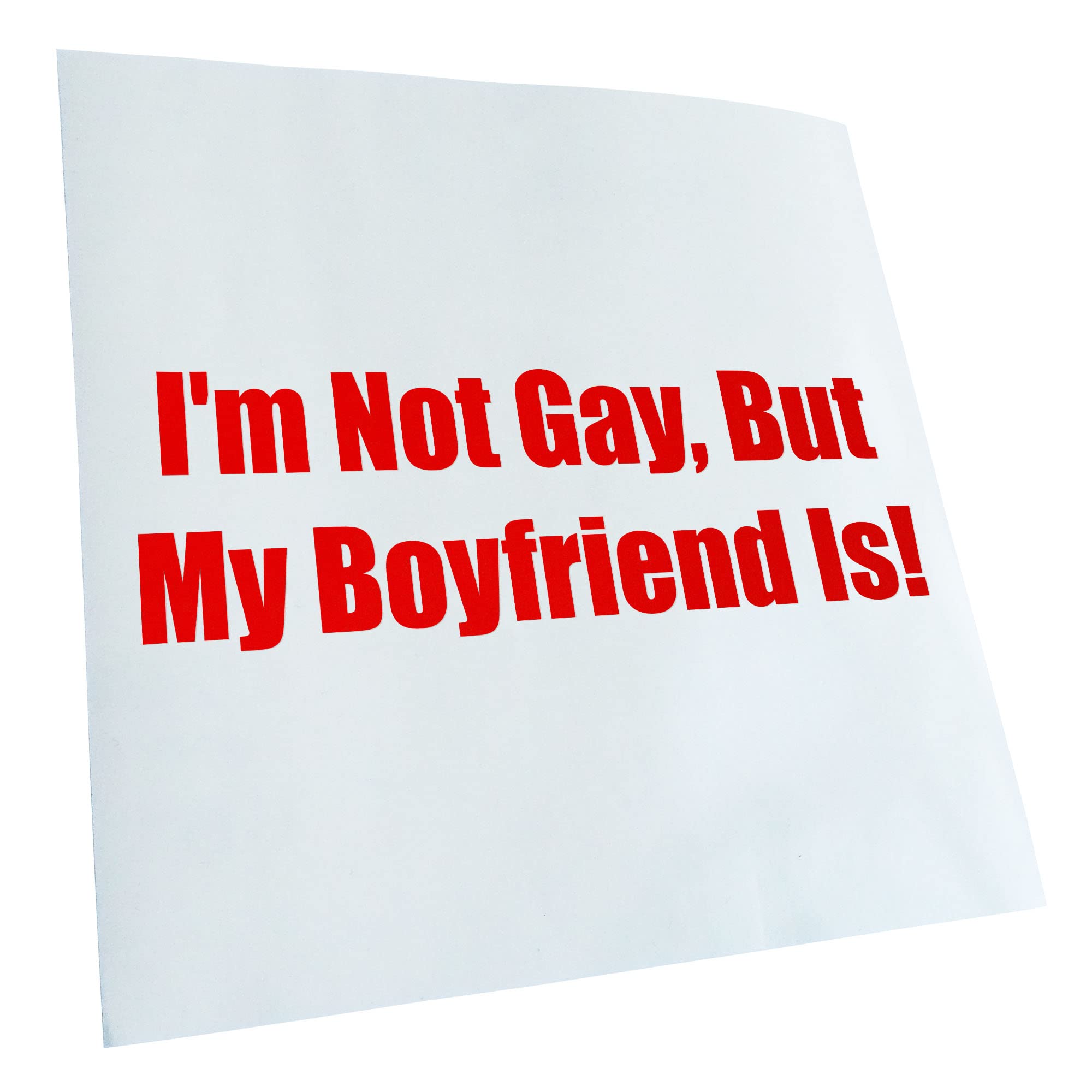 Kiwistar - Car Sticker - Red - 20 x 7 cm I'm not gay, but my boyfriend - Rear Window Car Sticker Weatherproof for Car Truck Moped Truck - Sticker Exterior Self-Adhesive Tuning Accessories for Window