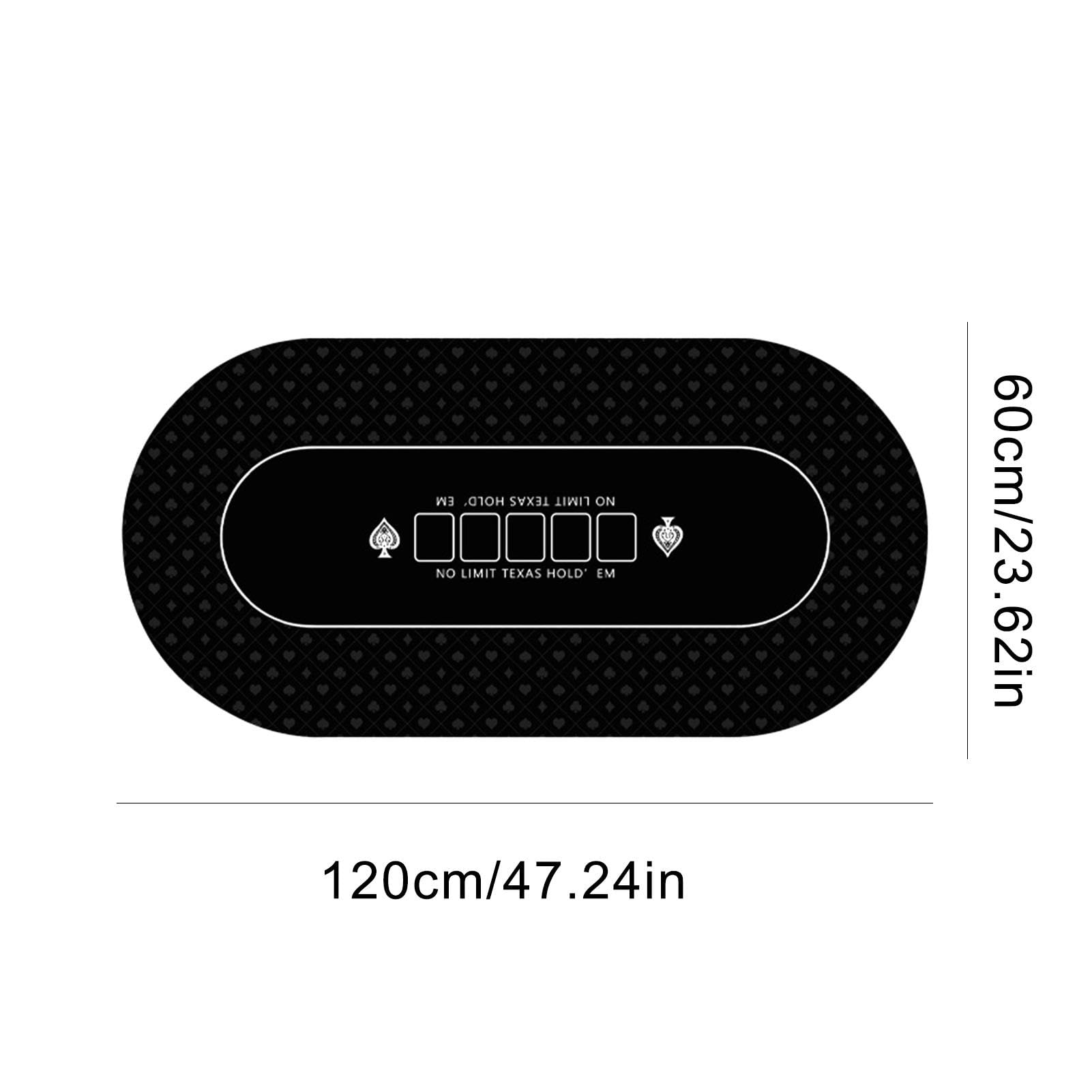 Nappe de Casino, Dessus de Table de Poker - Tapis de Poker Holdem 120x60cm,Couvertures de Table de Cartes antidérapantes, Tapis de Table de Poker pour Texas Holdem Poker, Jeux de Cartes