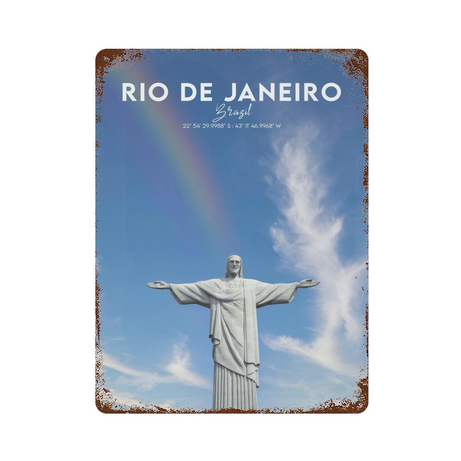Garage Style RIO Vintage Rust Metal Sign 15.7"x11.8", Rustic Home Decor for Bar And Workshop