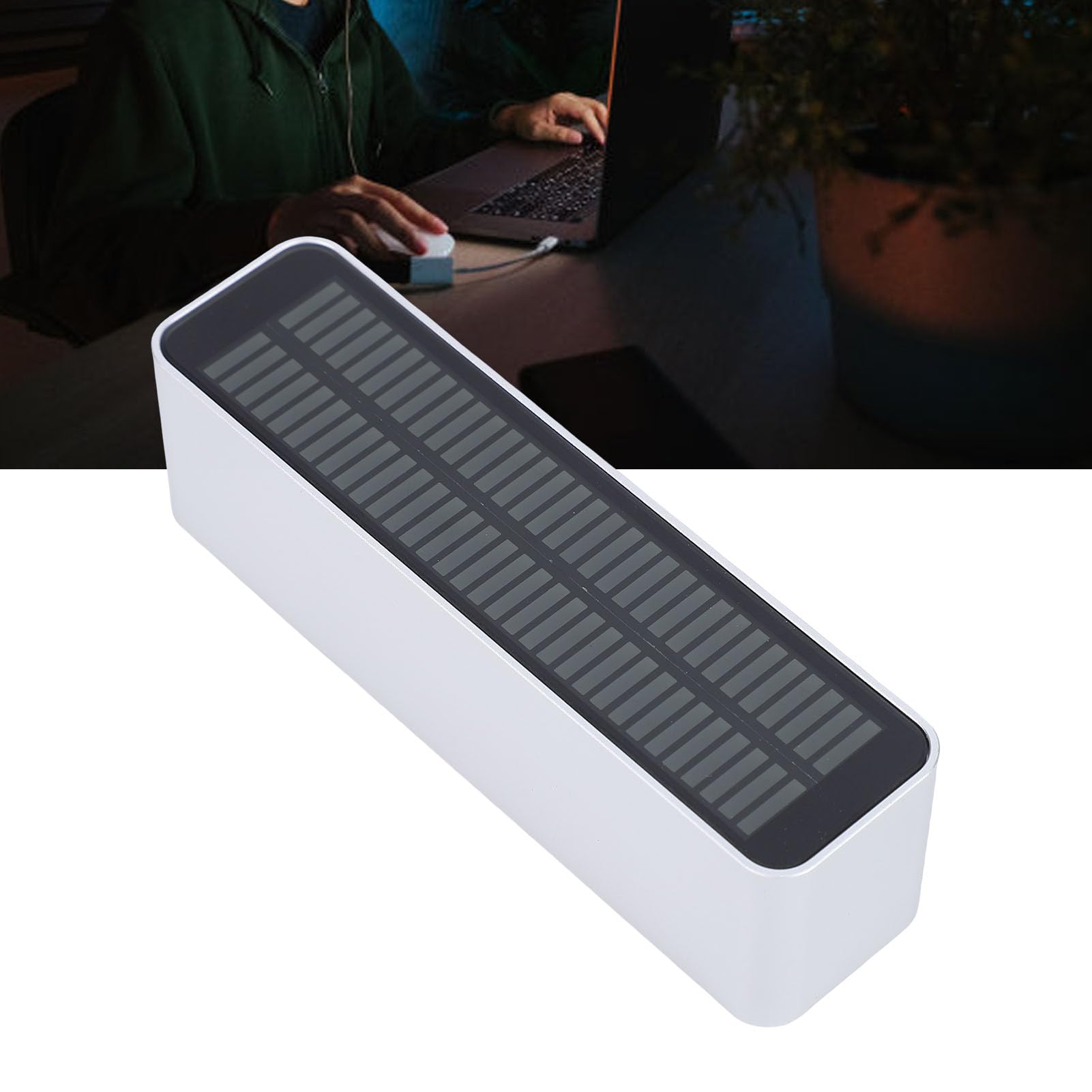 Bewinner Wskaźnik Poziomu Stereo Lampka LED do Rytmu Muzyki z Regulowanymi Ustawieniami Synchronizacji z muzyką, Idealna do Imprezowej Atmosfery, materiał ze Stopu Aluminium