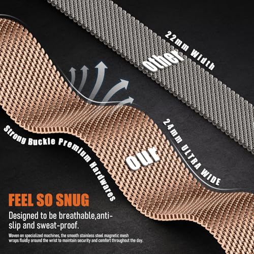 Image of BXUXOHS Milanese Loop for Apple Watch Ultra 3 /2 Band 49mm 46mm 45mm 44mm 42mm Men,Tactical Mecha Strap Military-Grade Design,Magnetic Metal Wristband for iWatch Ultra 2 /3 Series 11 /10 /9 /8 /7 /6 /5 /4 SE