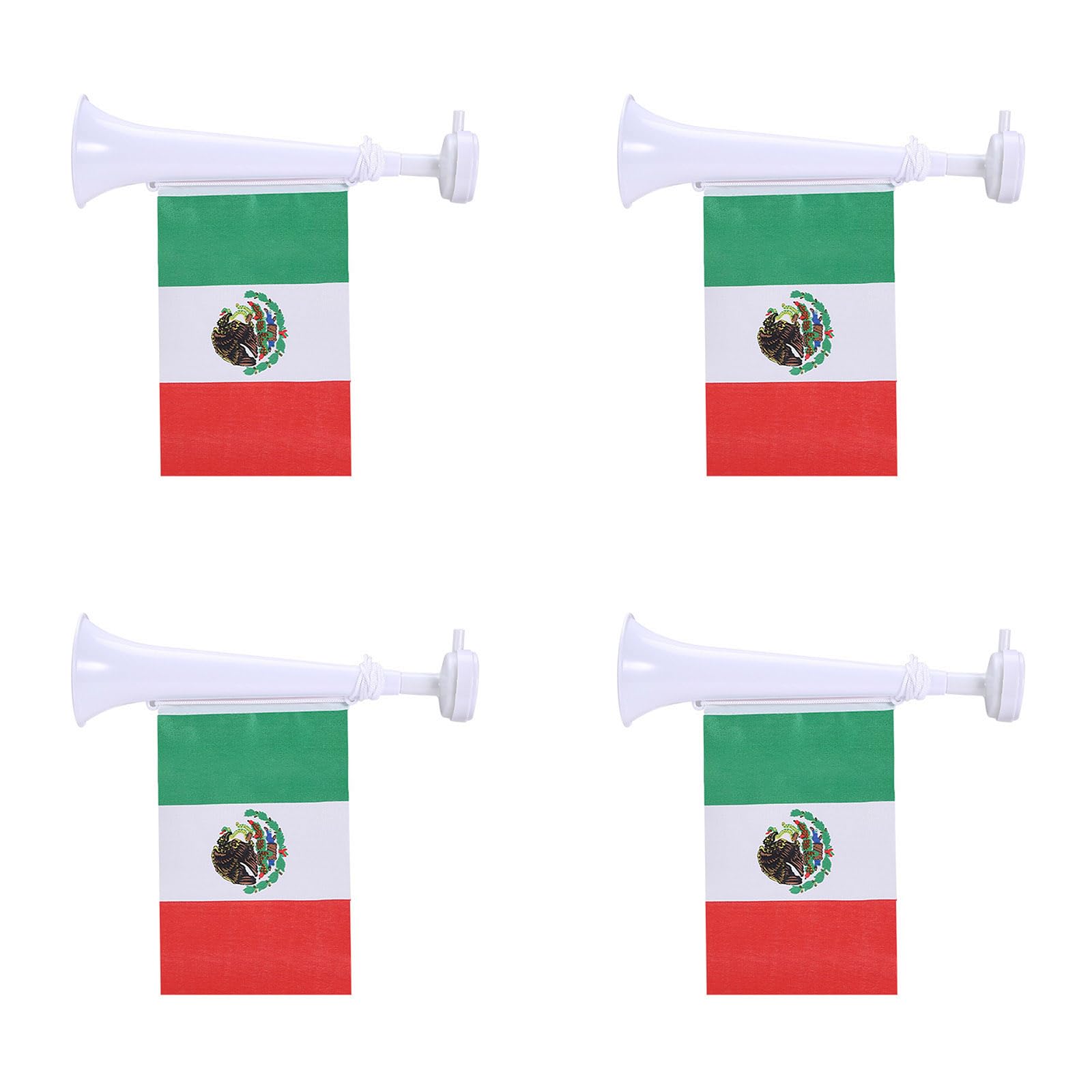 Shurhome 4Pcs 2026 Year Soccer Event Flag Celebration Trumpets Vuvuzelas Cheering Horn for Game and Festival Occasion Fan Celebration Trumpets