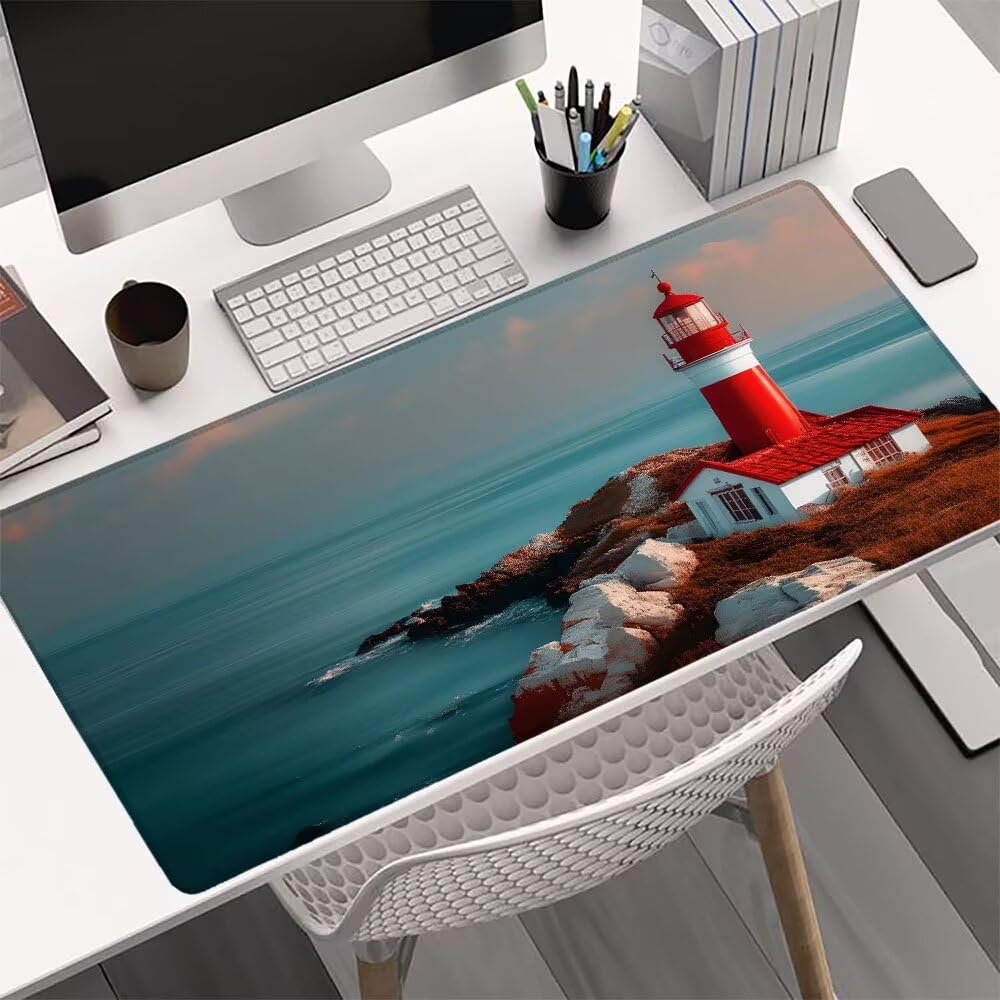 Gamingowa podkładka pod mysz XXL, 1000 x 500 x 3 mm, podkładka pod mysz, duży ocean, podkładka na biurko, antypoślizgowa gumowa podstawa, na biurko, szyte krawędzie, podkładka pod mysz, mata na biurko