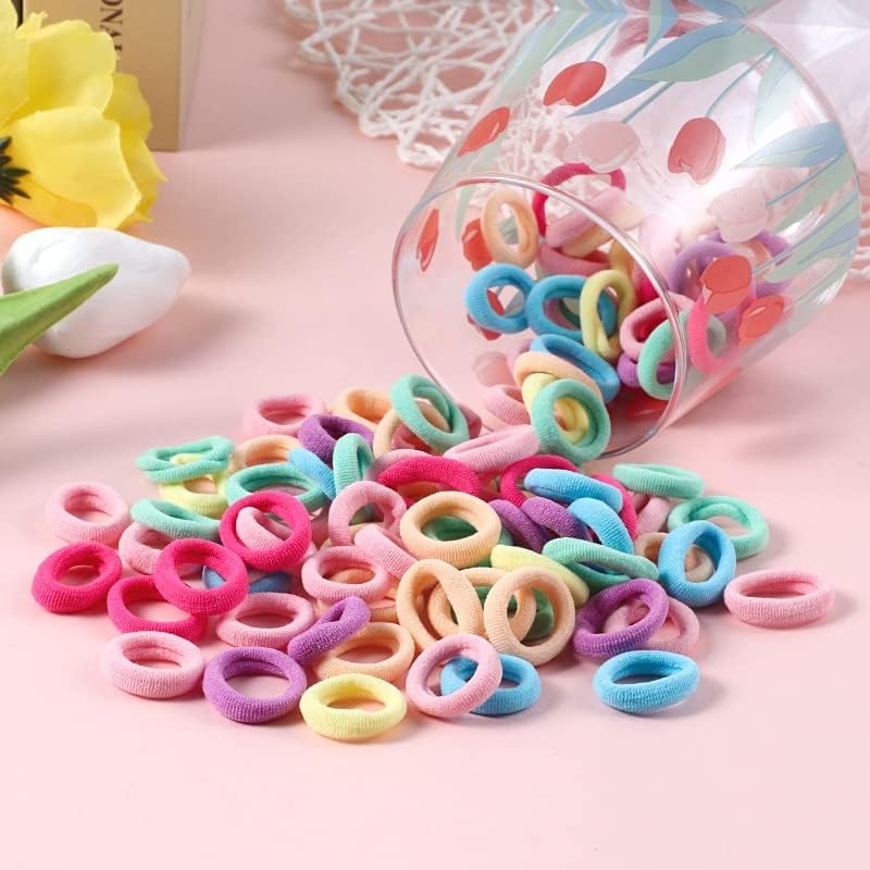 Miniatura 3 de 100 ligas elásticas pequeñas para el cabello, bandas elásticas para el cabello, bandas de goma multicolor, accesorios para el cabello para niñas,