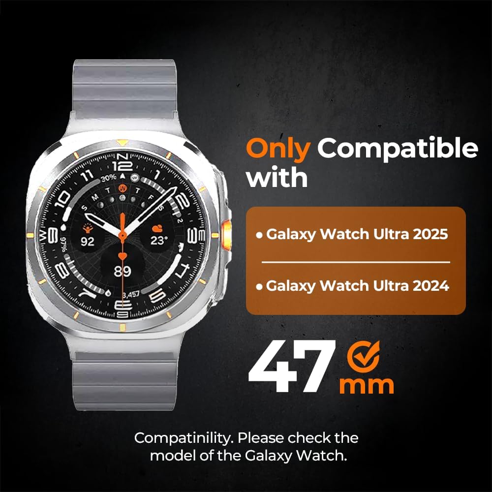 Tool-Free Titanium Band for Samsung Galaxy Watch Ultra 47mm (2025/2024), Adjustable Titanium Metal Strap for Galaxy Watch Ultra Without Tool, Ultra-Light & Hypoallergenic Replacement Bracelet