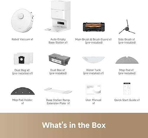 Miniatura 11 de DREAME Aspiradora robot D20 Pro Plus, succión de 13,000 Pa, DuoBrush para pelo de mascotas, limpieza de esquinas, vaciado automático, prevención