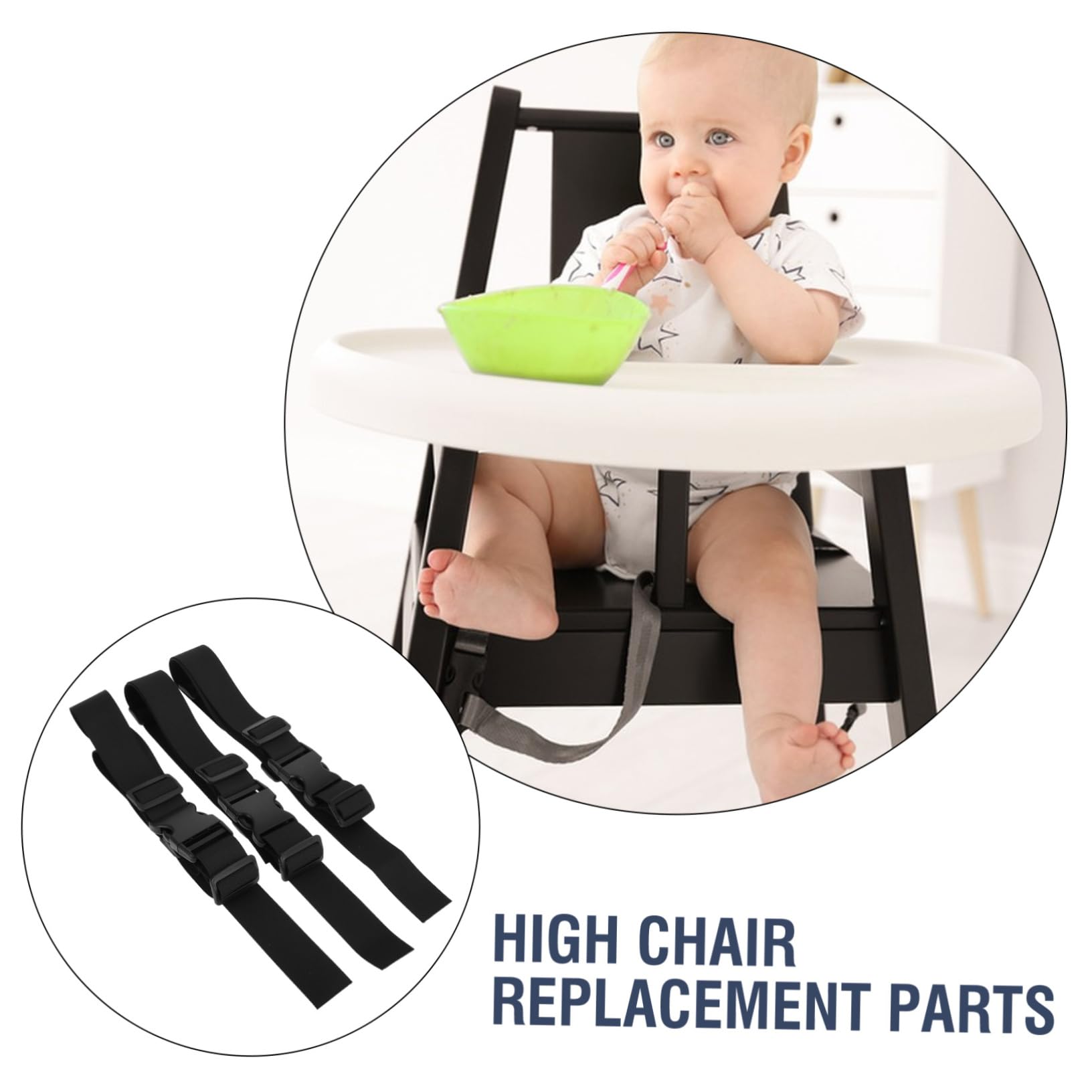 Mobestech Babysicherheitsgurte Schnelles Lösen und Sichere Verbindung aus Polyester 3 Stück-pack für Hochstuhl und Kinderwagen für Säuglinge und Kleinkinder bei Mahlzeiten Zuhause