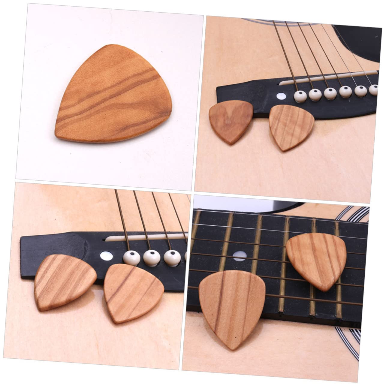 ibasenice 16pezzi Plettri Olivo Per Chitarra Da Accessori Pratici Per Praticare Con Design Unico Plettri Resistenti e Morbidi Per Musicisti e Amanti Della Musica