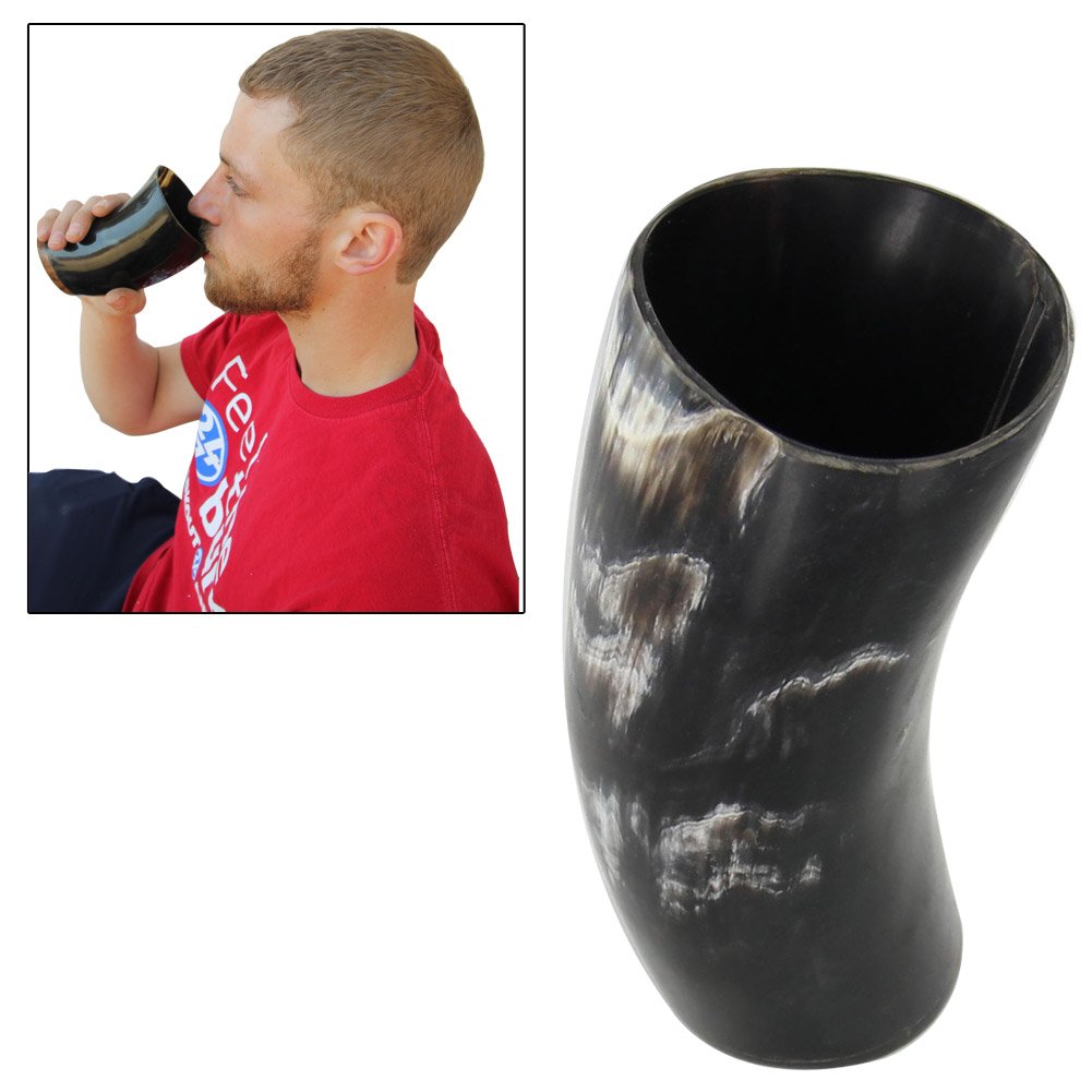 Handmade All Natural Medieval Buffalo Horn Dining Mug 5 inches
