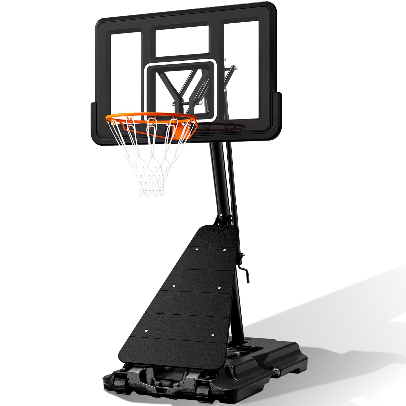 BACKYARD BLITZ Basketball Hoop with 44 inch impact backboard and hand crank height adjustment