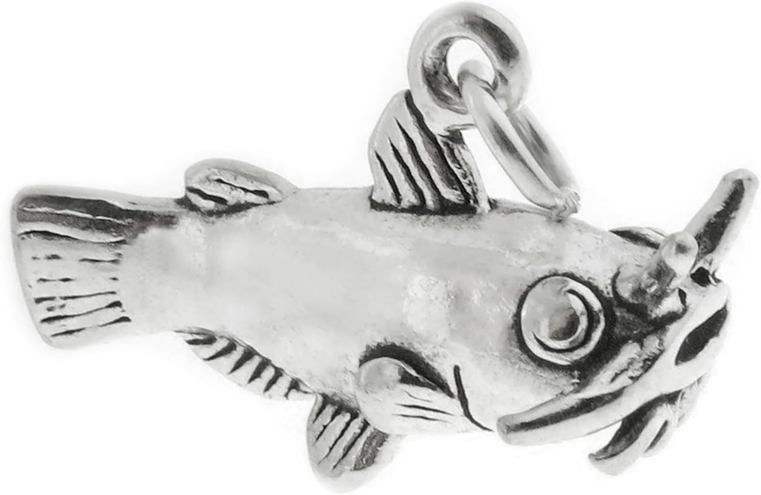 Channel Catfish 3D 925 Solid Sterling Silver Charm Pendant Bracelet Jewelry Making Supply