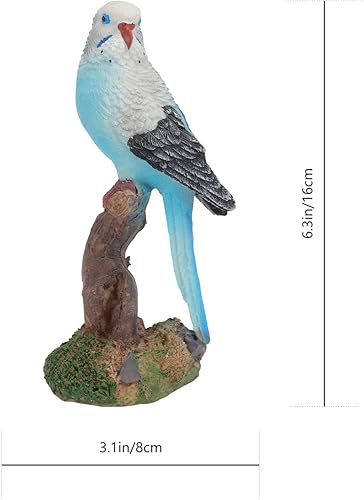 Miniatura 2 de Cabilock Decoración de césped Estatua de loro de pájaro tropical, estatua de loro de guacamayo de bosque lluvioso que se posa en una rama de árbol,