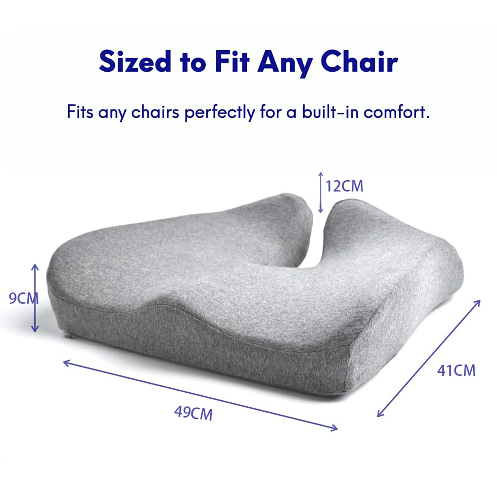 Nordic Comforts - Asiento ergonómico de espuma viscoelástica y cojín lumbar, diseño ortopédico para alivio del dolor de coxis y espalda baja, se adapta a cualquier silla, comodidad portátil