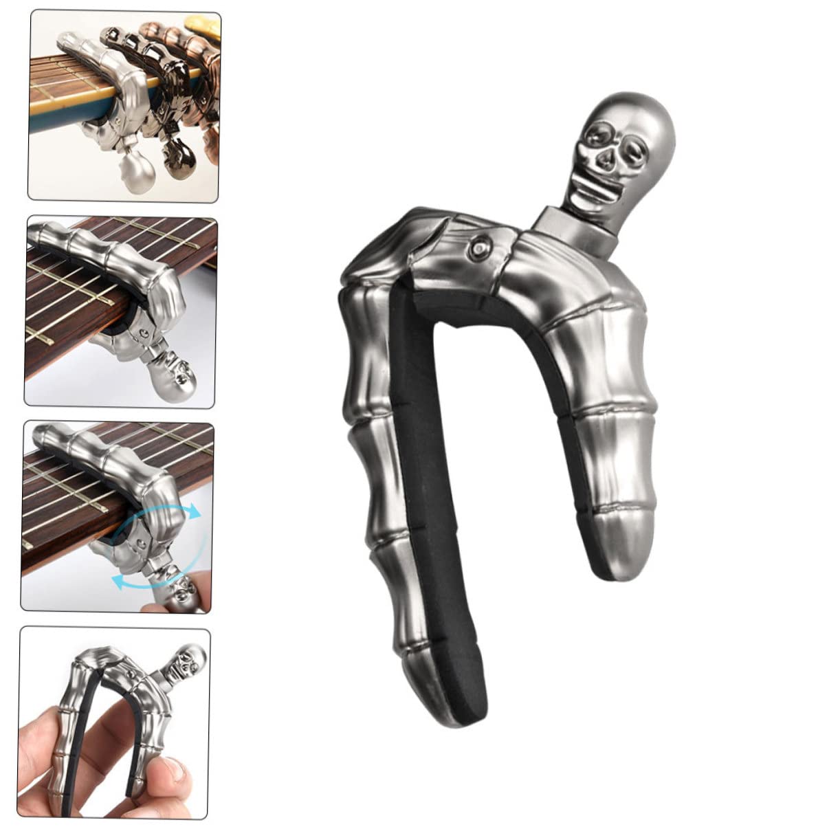 3 Piezas cejilla de guitarra delicada Accesorio musical Pinza de guitarra cejilla de calavera cuello de cejilla de ukelele capo de de calavera Aleación de zinc TOYANDONA