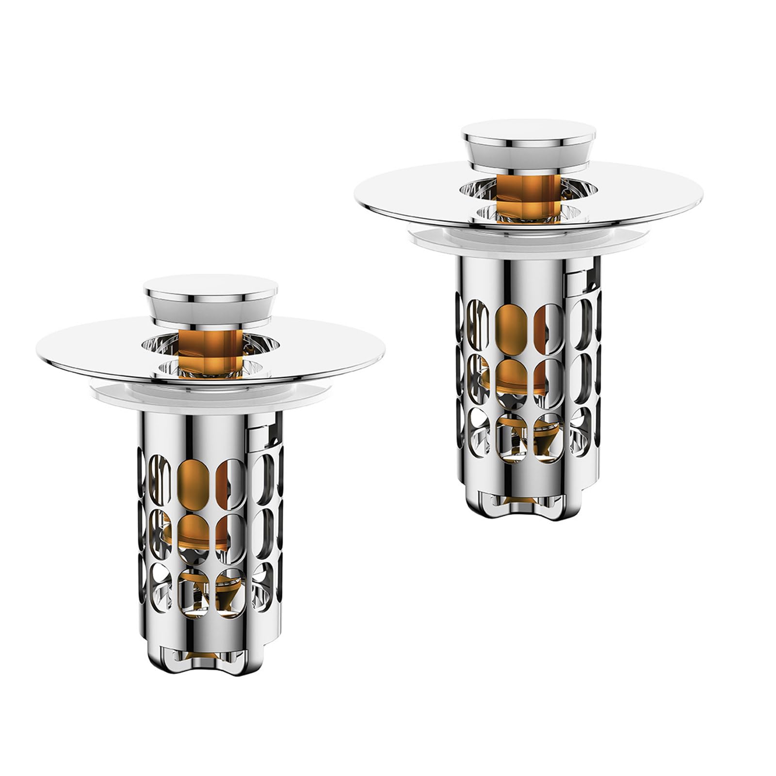 Elnwnnkc AntiClogging Sink Stoppers Bounce Cores Strainer Basket Filter Metal Kitchen Sinks Drain Strainer Easy to Use Basins Plug Filter Net Bathtubs Plug Stoppers Drain Baths Cover