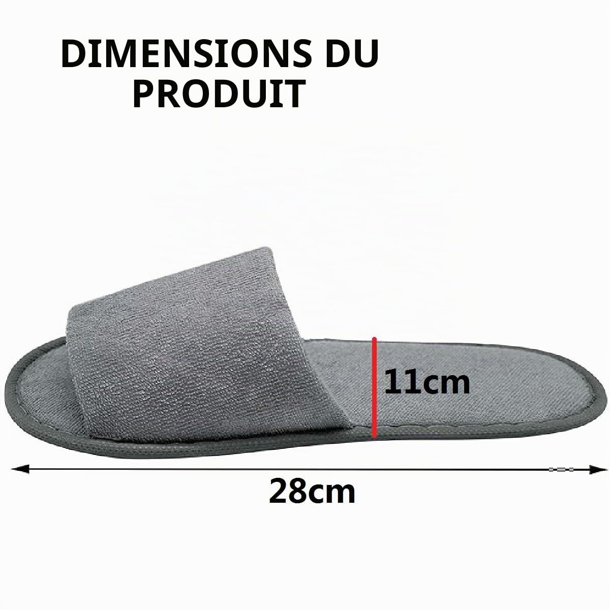 Kiuiom Slippers Hotel,Chausson Invites,SPA Pantoufles 4 Paires Pantoufles Hôtel en Peluche Pantoufle Intérieur Légères pour Femmes et Hommes pour Hôtels Spa Maison Voyage (4PC Gris2#)