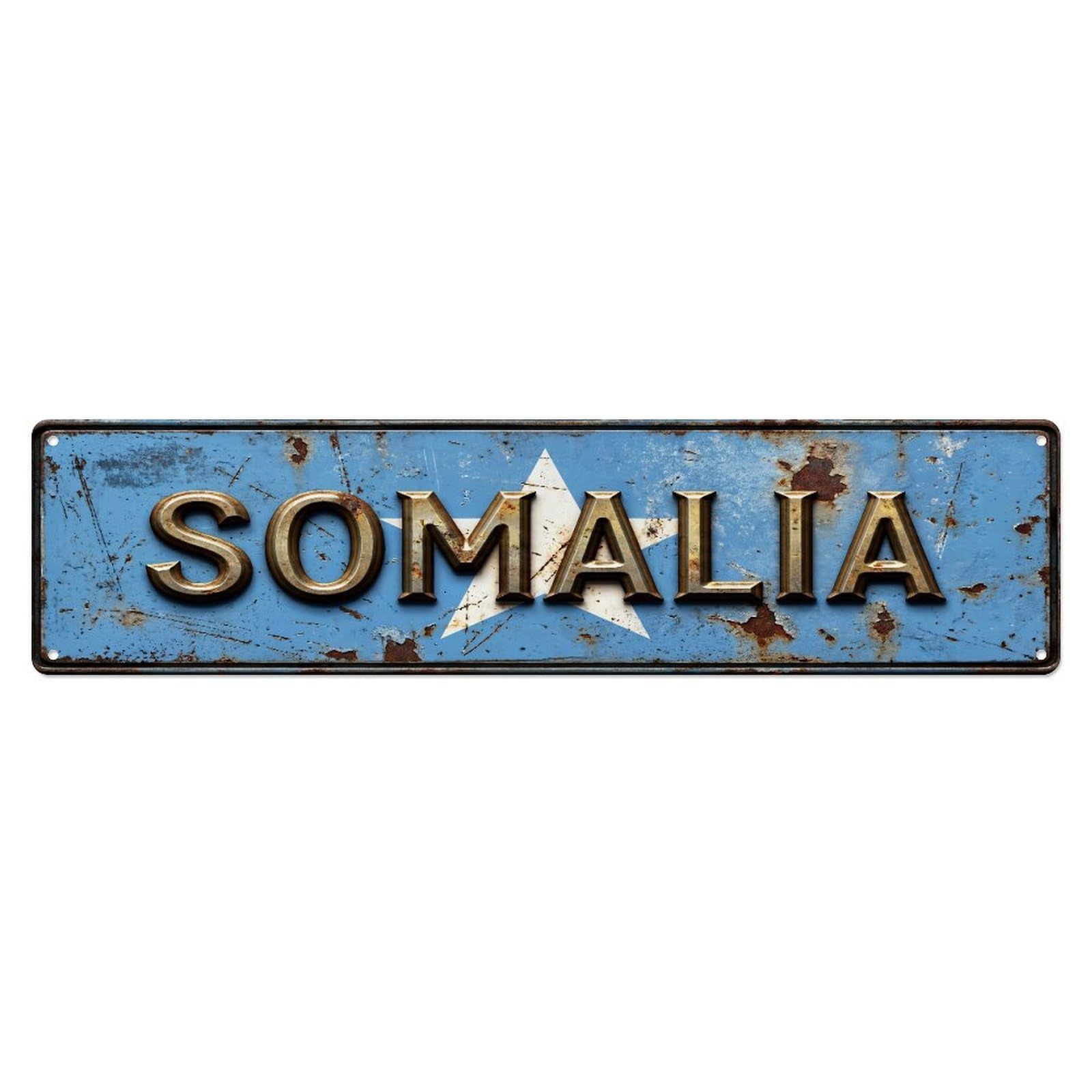 Xanthor Style Metal Tin Sign Vintage Somalia Flag Pattern