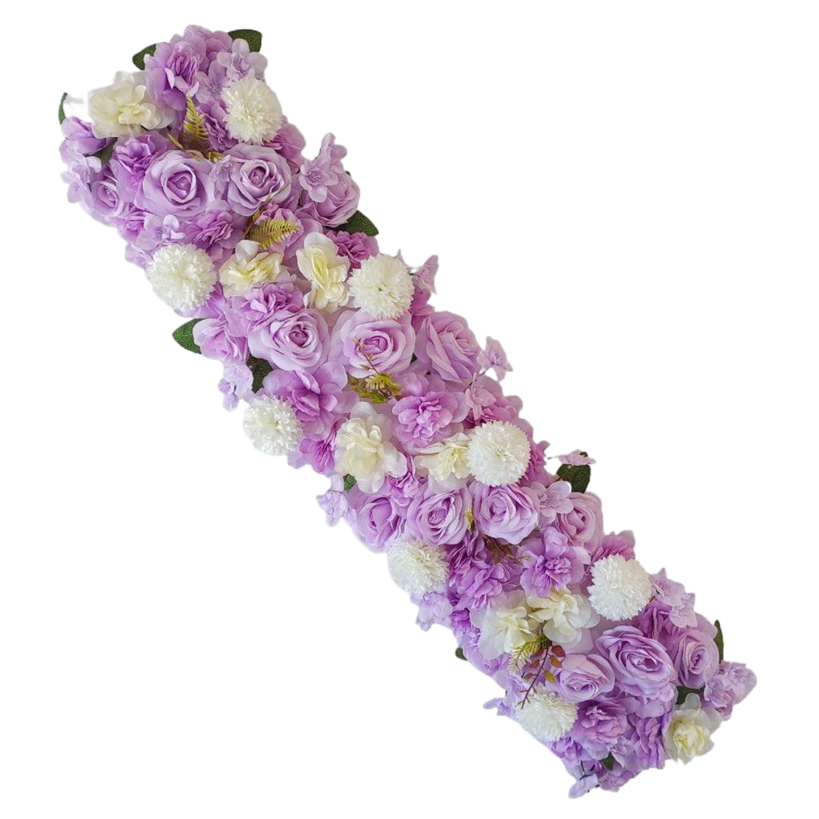 Panneaux muraux en soie avec roses artificielles violettes : déco murale pour terrasse