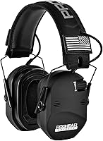 PROHEAR 022 Electronic Shooting Earmuffs: 29dB SNR, Gel Cooling Pads, 5X Amp, 4 Mics - Hunting & Gun Range Protection, Black