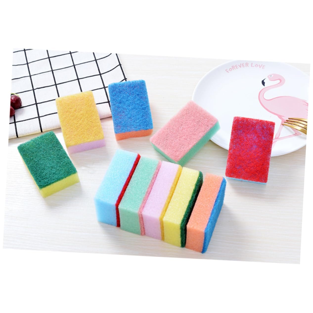 Gatuida 2 Sets Spülschwamm-Pads Spülschwamm Für Die Küche Mehrfarbiger Reinigungsschwamm Für Die Spülmaschine Spülpads 50 Stück * 2