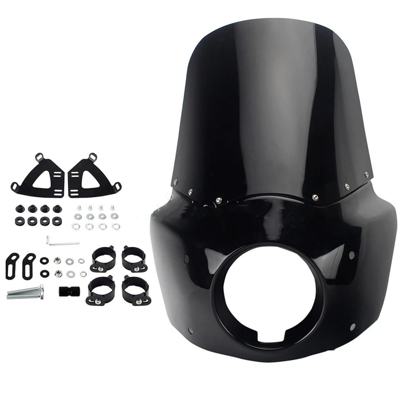 Owiewki motocyklowe Pasuje do Harley Softail M8 Low Rider S 114 117 2020-2022 2023 Osłona szyby przedniej 5,75 cala Winglets spojler(15 inch Black)