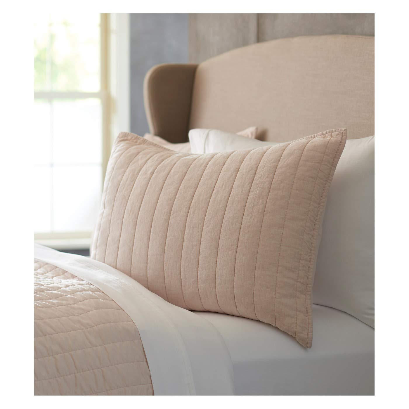 Set of 2 Threshold Linen Blend Raw Edge Chambray Pillow Shams