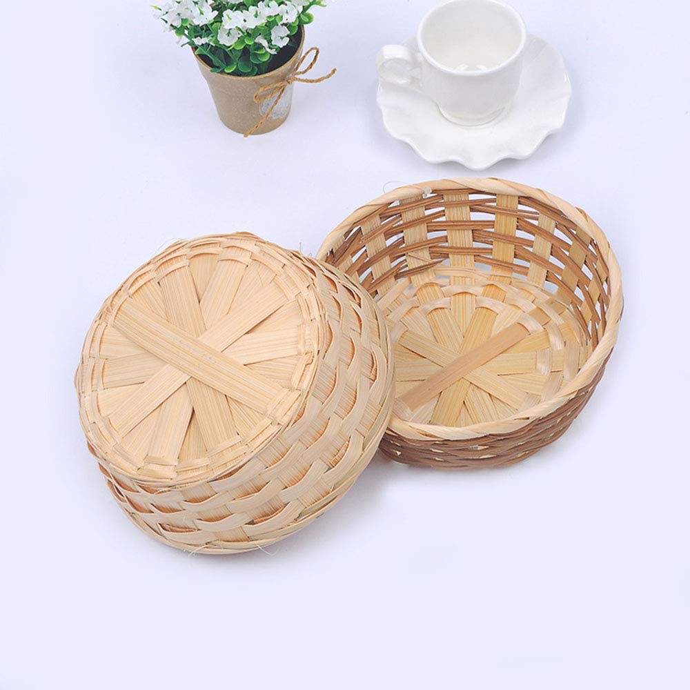 Handmade Bread Basket - Yellow Wicker Basket -4 Handmade Bread Basket - Yellow Wicker Basket -4