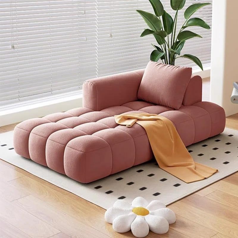 Image of LEGACY OF COMFORT Azure Solid Wood Frame Indoor Chaise Lounges Upholstered Chaise Lounge for Living Room (Right Hand Side, Pink)