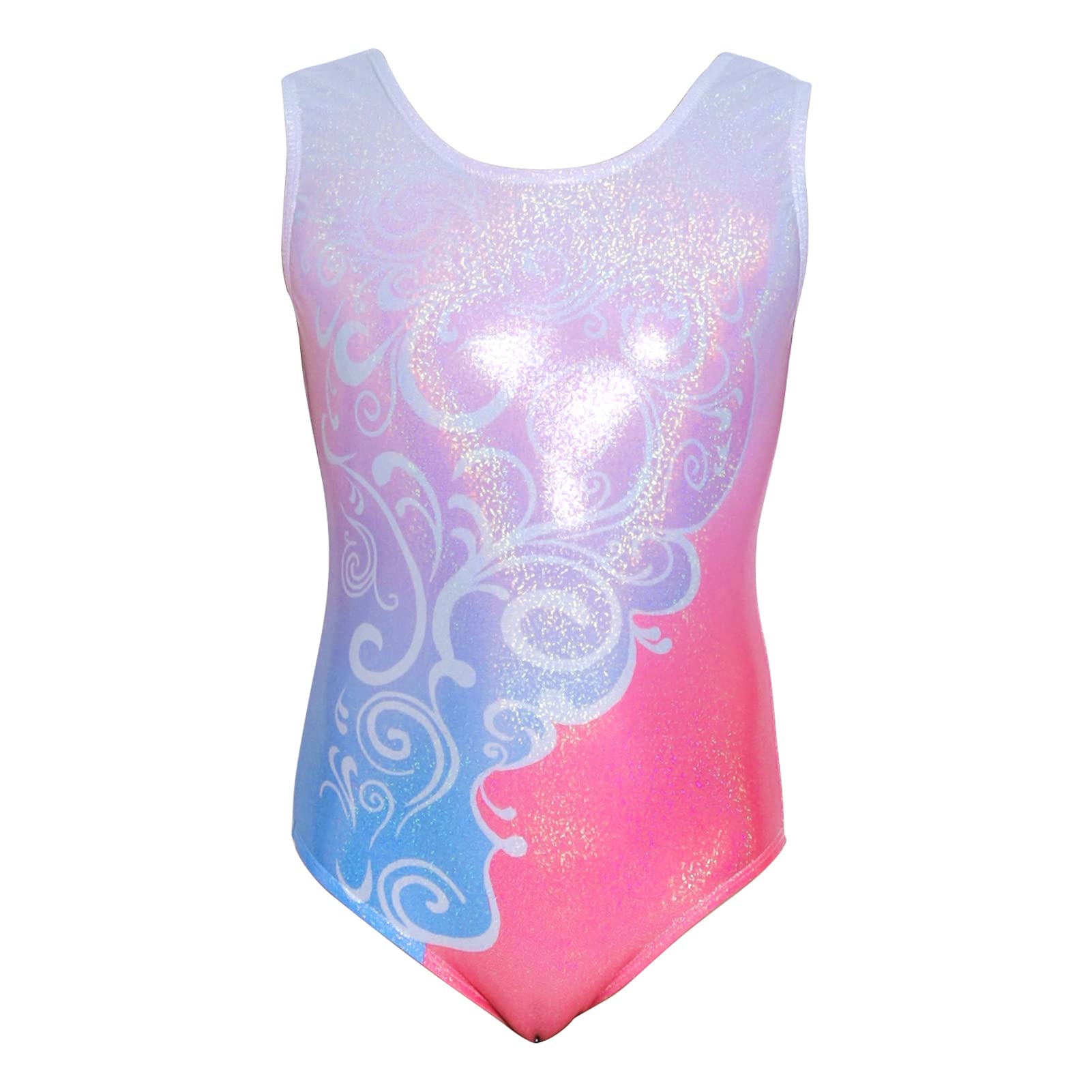 Aosva Gymnastics Leotards for Girls One-piece Sparkle Colorful Rainbow Dancing Athletic Leotards 2-14Years-image-29