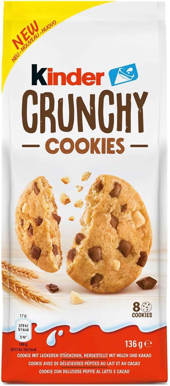 Galletas crujientes para niños, galletas crujientes con leche y cacao, 12 x 136 g + polpa italiana gourmet 400 g
