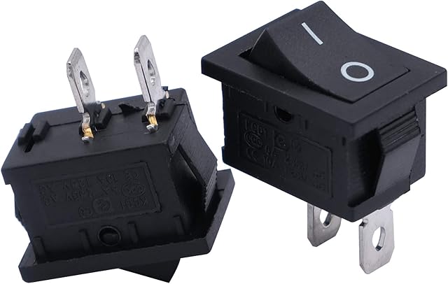 mxuteuk 8pcs Snap-in Boat Rocker Switch Toggle Power SPST ON-Off 2 Pin AC 250V 6A 125V 10A, Use for Car Auto Boat Household Appliances MXU1-1-101